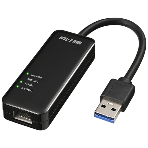 バッファロー 有線LANアダプター Giga Type-A USB3.2(Gen1)対応 日本メーカー 【 macOS/Nintendo Switch 動作確認済み 】 ブラック LUA5-U3-AGTE-NBK 1枚目 画像