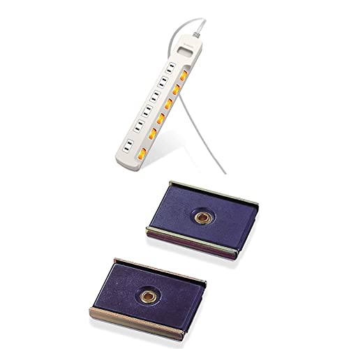 【マグネットセット】 エレコム 電源タップ コンセント 雷ガード 個別スイッチ 6個口 3m ホワイト T-K6A-2630WH & エレコム 電源タップ用 マグネット T-MG1 ブラック 1枚目 画像