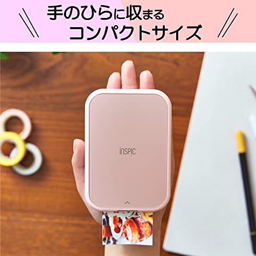 キヤノン Canon スマホ専用ミニフォトプリンター iNSPiC PV-223-PK 写真用 ピンク フルカラー インク不要 中間 画像