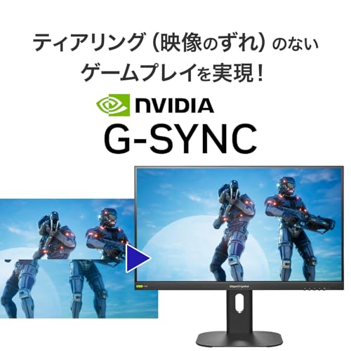 IODATA ゲーミングモニター 24.5インチ GigaCrysta 320Hz AHVAパネル 0.4ms ブラック 無輝点保証対応(HDMI×2/DisplayPort/VESA対応/スピーカー付/高さ調整/縦横回転/リモコン付/土日サポート/日本メーカー) EX-GD254U 中間 画像