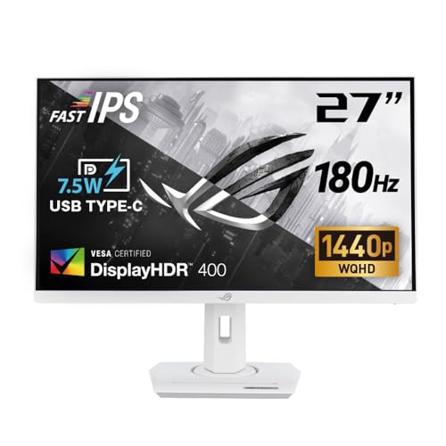 【Amazon.co.jp限定】ASUS ゲーミングモニター ROG Strix XG27ACS-W 27インチ(2560x1440)/180Hz (144Hz以上)/1ms (GTG)/Fast IPS/Extreme Low Motion Blur Sync/USB Type-C/G-Sync対応/DisplayWidget Center/三脚ソケット/HDR/3年保証 / 国内正規品 1枚目 画像