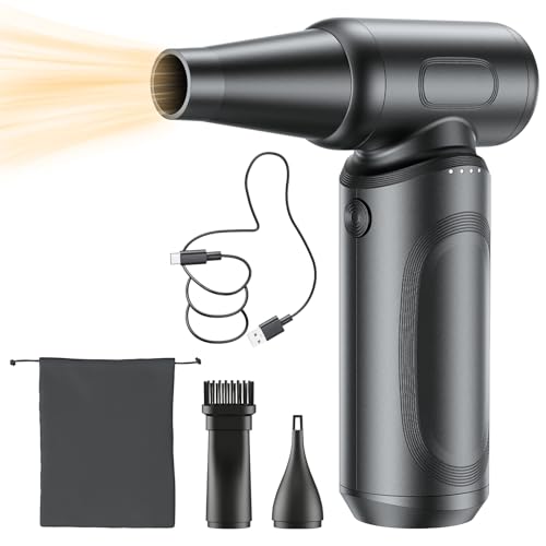 エアダスター 充電式 最強ブロワー ブロアー 洗車 150m/sな風速 4段階風量調整 300000RPM 超強力 7500mAh USB-C充電式 ブラシレスモーター 小型 PC掃除 空気入れ コードレス 日本語取扱説明書 1枚目 画像