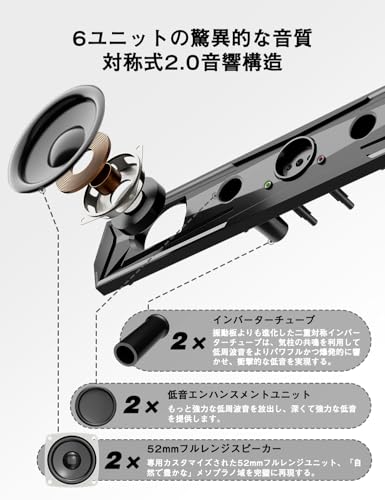 【最新Bluetooth5.4 & USBダイレクト】 Kstime PC スピーカー サウンドバー 10W RGB ゲーミングスピーカー 六つのスピーカーユニット 二重対称インバーターチューブ ステレオ 大音量&豊かな低音 ラップトップ、タブレット、スマートフォンに対応、USB給電式のパソコンスピーカー 最後 画像