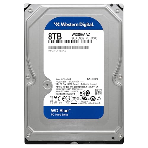 【Amazon.co.jp限定】Western Digital ウエスタンデジタル WD Blue 内蔵 HDD ハードディスク 8TB CMR 3.5インチ SATA 5640rpm キャッシュ256MB メーカー保証2年 WD80EAAZ-AJP エコパッケージ【国内正規取扱代理店】 最後 画像