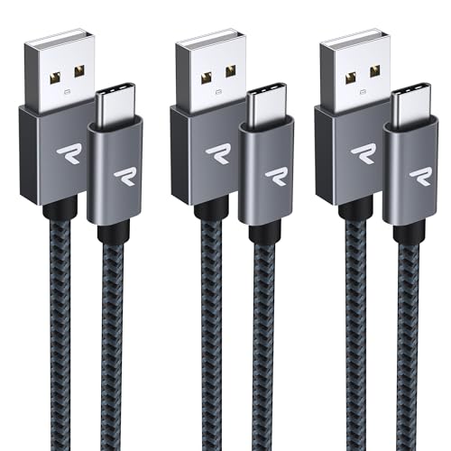 【1m+2m+2m 3本/黒】RAMPOW usb c ケーブル タイプc ケーブル 15W急速充電 QuickCharge3.0対応 USB2.0規格 iPhone17/Air/16/16e/15 充電 Sony Xperia/Samsung/Asus Zenfone/Fujitsu Arrows/PS5コントローラー タイプc多機種対応 在宅勤務支援 1枚目 画像