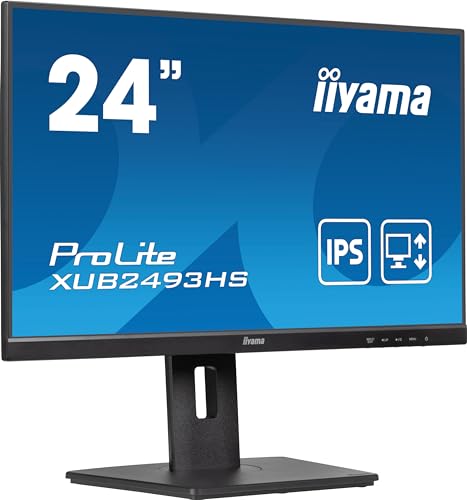 iiyama モニター ディスプレイ ProLite XUB2493HS-B6 23.8インチ フルHD IPS 高さ調整 角度調整 縦回転 HDMI DisplayPort 全ケーブル付 国内サポート 5年メーカー保証 1枚目 画像