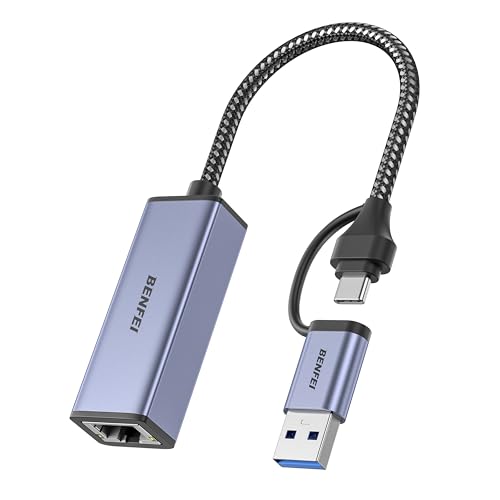BENFEI 有線LANアダプタ USB A/C - ギガビット イーサネット アダプター、USB 3.0/C -10/100/1000Mbps 高速 RJ45 ギガビットイーサネット LAN ネットワークアダプター MacBook Pro 2022/2021/2020、MacBook Air などに対応 1枚目 画像