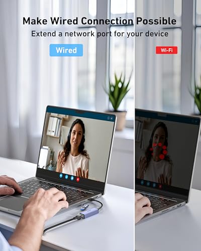 BENFEI 有線LANアダプタ USB A/C - ギガビット イーサネット アダプター、USB 3.0/C -10/100/1000Mbps 高速 RJ45 ギガビットイーサネット LAN ネットワークアダプター MacBook Pro 2022/2021/2020、MacBook Air などに対応 最後 画像