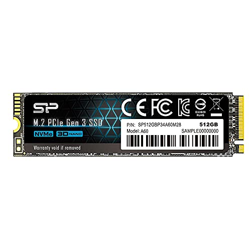 シリコンパワー SSD 512GB 3D NAND M.2 2280 PCIe3.0×4 NVMe1.3 P34A60シリーズ 5年保証 SP512GBP34A60M28 画像1