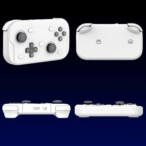 XPT コントローラー ゲームパッド Switch2 Switch pc xbox iOS Android windows スマホ対応 小さいサイズ ミニ 超軽量 Turbo 6軸ジャイロセンサー Bluetooth 無線 有線 スティック収納可 18時間連続使用 (ホワイト) 最後 画像