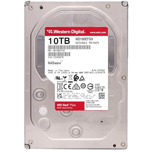 【Amazon.co.jp 限定】Western Digital ウエスタンデジタル WD Red Plus 内蔵 HDD 10TB CMR 3.5インチ SATA 5400rpm キャッシュ64MB NAS メーカー保証3年 WD100EFAX-AJP エコパッケージ 【国内正規取扱代理店】 最後 画像