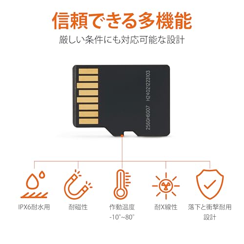 Amazonベーシック 128GB microSDXCカード (アダプター付き) 読み取り速度最大200MB/秒 1個入り 中間 画像