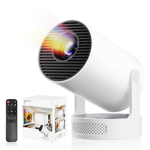 Philoent プロジェクター 家庭用 超小型 【2025アップグレード版Android TV14.0搭載&270°回転&HiFi外部スピーカー】 27000LM 1080P 4K対応 短距離投影 高輝度 天井投影 Wi-Fi6 大画面 自動台形補正 操作簡単 軽量Bluetooth5.4 IOS/Android/パソコン/DVD/PS機/SWITCH接続可 日本語取扱説明書 プレゼントに最適 1枚目 画像