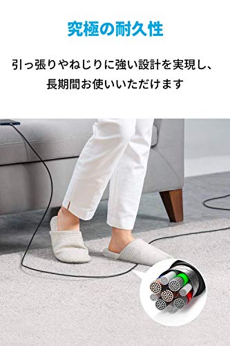 Anker PowerLine III USB-C & USB-C 2.0 ケーブル (1.8m ブラック) 超高耐久 60W USB PD対応 iPhone 16 / 15 MacBook Pro/Air iPad Pro Galaxy 等対応 中間 画像