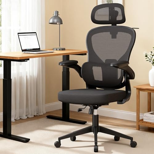 GXTRACE オフィスチェア 椅子 デスクチェア ゲーミングチェア ハンガー搭載 可動式独立型ランパーサポート 跳ね上げ式アームレスト 3Dヘッドレスト 通気性メッシュ パソコンチェア (Black) 画像1