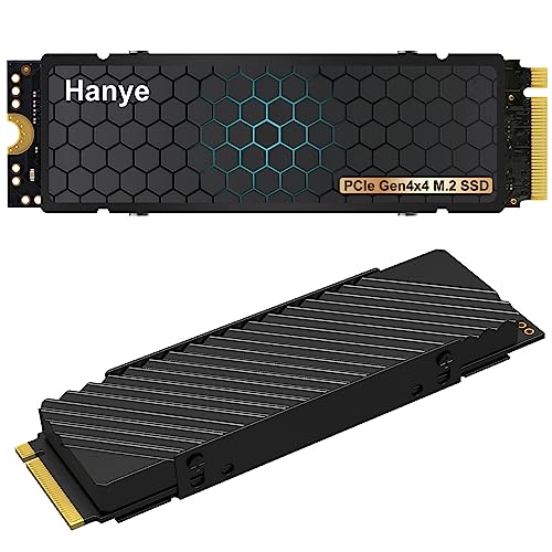 Hanye SSD 2TB PCIe Gen4x4 M.2 NVMe 2280 ヒートシンク搭載 新型PS5 PS5動作確認済み R:7450MB/s W:6700MB/s HE70 高耐久3D NAND TLC 正規代理店品メーカー5年保証 1枚目 画像