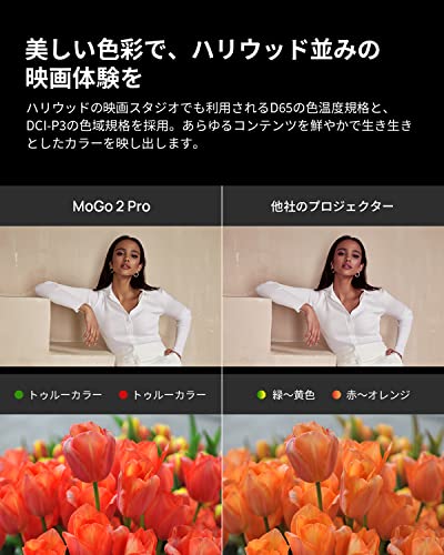 XGIMI MoGo 2 Pro プロジェクター 小型 フルHD 1080p Android TV 11.0搭載【 400ISOルーメン / オートフォーカス/自動台形補正 / 8W スピーカーを2基内蔵 / 静音/Bluetooth 対応/アイプロテクション機能/四つのオーディオモード/DLP搭載 】 中間 画像