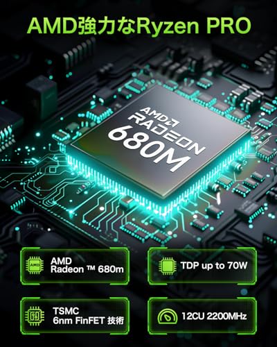 【ゲーミング最強ミニPC】 GMKtec ミニPC AMD Ryzen7 PRO 6850H搭載 【96GB DDR5 +4TB SSD (拡張可能)】Oculink 搭載 USB4.0*2 Windows11 Pro WiFi6 デュアル2.5G LAN HDMI2.1(8K@60Hz) 4画面出力 GMKtec NucBox M7 DDR5 32GB+1TB SSDミニpc ゲーミング 高性能 中間 画像