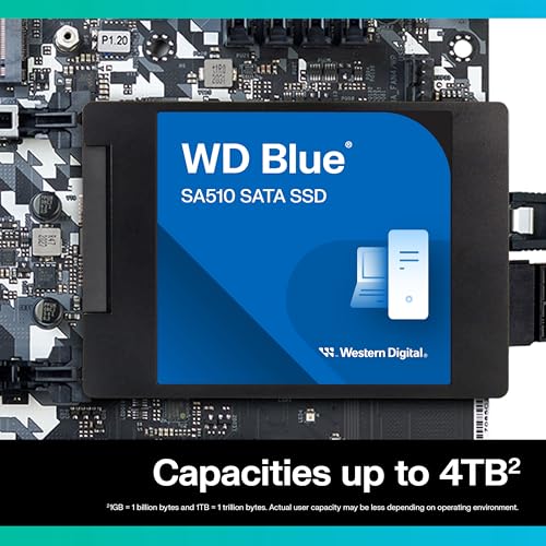 Western Digital 1TB WD Blue SA510 SATA 内蔵ソリッドステートドライブ SSD - SATA III 6Gb/s 2.5インチ/7mm 最大560MB/s - WDS100T3B0A 中間 画像