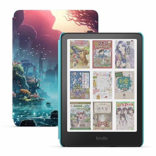 New Amazon Kindle Colorsoft キッズモデル ファンタジーリバーカバー | Amazon Kids+で2,000冊以上の子ども向けの本が12か月間読み放題、防水、16GBストレージ、最大8週間持続バッテリー 1枚目 画像