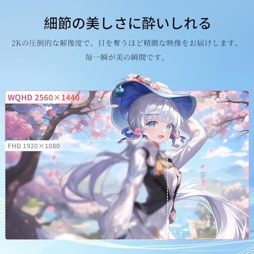 KTC 27インチ モニターWQHD(2560×1440) 100Hz IPSパネル HDR10 Adaptive Sync sRGB116% 300cd/m² HDMI 2.0×2 DP 1.4×1 フリッカーフリー Softeware LBL 省エネ設計 目に優しい設計 VESA対応100mm×100mm ビジネス/取引/グラフィック/映画 3年保証 H27T27 中間 画像