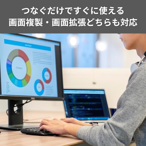 バッファロー USB Type-C HDMI 変換 ケーブル 2m 4K(60Hz)対応 マルチディスプレイ ミラーリング BSCHD20BK/N 中間 画像