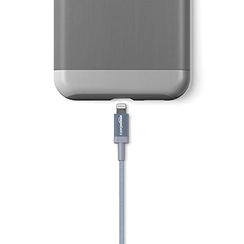 Amazonベーシック USB-A -ライトニングケーブル ナイロン iPhone充電 Apple MFi認証 iPhone 14/13/13 Pro/12/SE(第2世代)/iPad 各種対応(ダークグレー 1.8m) 中間 画像