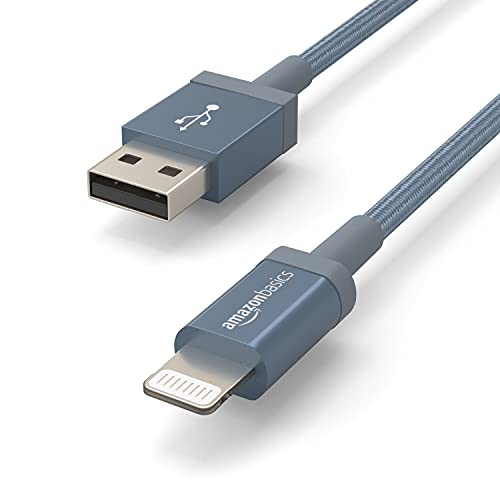 Amazonベーシック USB-A -ライトニングケーブル ナイロン iPhone充電 Apple MFi認証 iPhone 14/13/13 Pro/12/SE(第2世代)/iPad 各種対応(ダークグレー 1.8m) 中間 画像