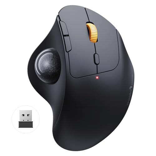 ProtoArc トラックボールマウス 静音 Bluetooth/USB接続 3台同時接続 マウス トラックボール 無線 USB-C充電式 5段階DPI切替 進む/戻るボタン搭載 親指操作 Windows/Mac/iOS/Android対応 スターリーブラック 1枚目 画像