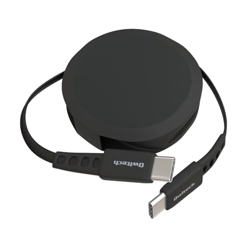オウルテック 片引き巻取り式 USB Type-C to Cケーブル 90cm PD60W データ通信対応 温度センサー搭載 katamaki 巻き取り Type-Cケーブル iPhone 17 シリーズ / 16 シリーズ /15 シリーズ/スマートフォン/タブレット対応 ブラック OEC-CBKRPCC90-BK 1枚目 画像