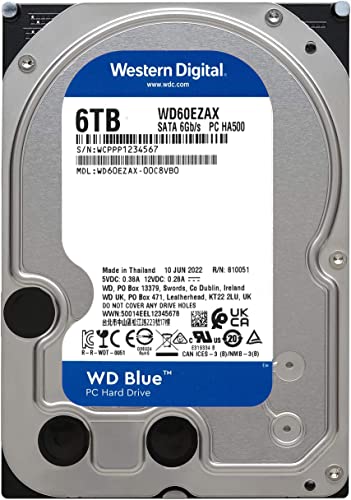 【Amazon.co.jp限定】Western Digital ウエスタンデジタル WD Blue 内蔵 HDD ハードディスク 6TB CMR 3.5インチ SATA 5400rpm キャッシュ256MB メーカー保証2年 WD60EZAX-AJP エコパッケージ【国内正規取扱代理店】 最後 画像