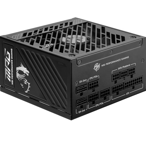 MSI MPG A850GS PCIE5 PC電源ユニット 850W ATX3.1/PCIe 5.1対応 80PLUS GOLD認証 フルモジュラー 静音 日本メーカーコンデンサ 10年保証 PS1545 1枚目 画像