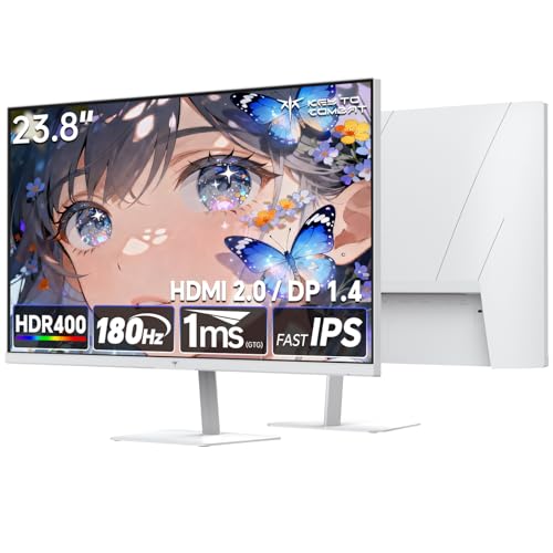 KEY TO COMBAT 23.8 インチ ゲーミングモニター (190Hz OC/180Hz/FHD/1ms/Fast IPS/HDR400/FreeSync&G-Sync対応) チルト調整 HDMI2.0×2+DP1.4×1 sRGB133% 400nit ベゼルレス（ホワイト） 三 KTC モニター H24F8 画像1