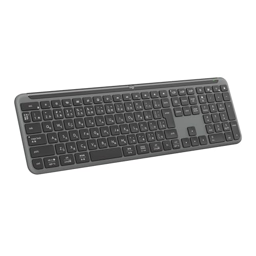 ロジクール SIGNATURE SLIM ワイヤレス キーボード K950GR 薄型 静かなタイピング Bluetooth Logi Bolt ワイヤレスキーボード テンキー 無線 Easy-Switch 日本語配列 電池寿命36ケ月 Windows Mac Chrome Android K950 グラファイト 国内正規品 1枚目 画像