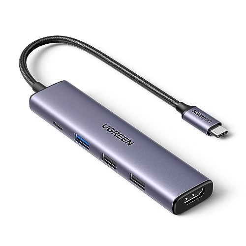 UGREEN Revodok 105 USB C ハブ 5-IN-1 HDMI 出力USB ハブ Type-C 100W PD急速充電 1*USB3.0+2*USB2.0ポート 5Gbps超高速データ転送用 スリムハブ 4K@30Hz Window/MacOS/linux/IOS/Androidシステム対応 Mac Pro/Air/iPad Proなど対応 1枚目 画像