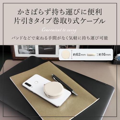 オウルテック 片引き巻取り式 USB Type-C to Cケーブル 90cm PD60W データ通信対応 温度センサー搭載 katamaki 巻き取り Type-Cケーブル iPhone 17 シリーズ / 16 シリーズ /15 シリーズ/スマートフォン/タブレット対応 ブラック OEC-CBKRPCC90-BK 最後 画像