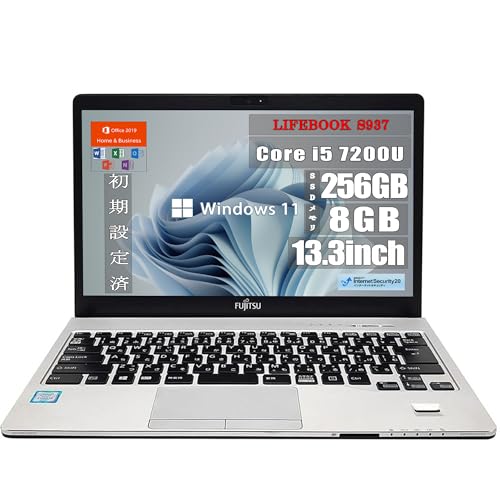 【整備済み品】 ノートパソコン LIFEBOOK S937 13.3インチ ノートPC 【 Windows 11 MS Office2019 H&B 搭載 】Core i5 7200U / メモリ 8GB / SSD 256GB /無線LAN/HDMI/WEBカメラ 1枚目 画像