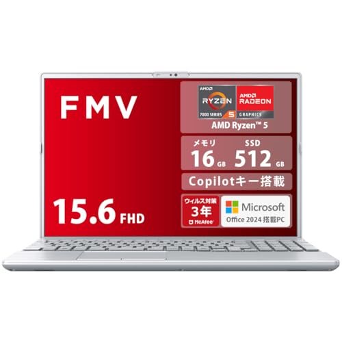 FMV 富士通 ノートパソコン Note A WA1-K3 (MS Office 2024/Copilotキー搭載/Win 11/15.6型/AMD Ryzen 5/16GB/SSD 512GB/スーパーマルチドライブ) FMVWK3A55F_AZ 画像1