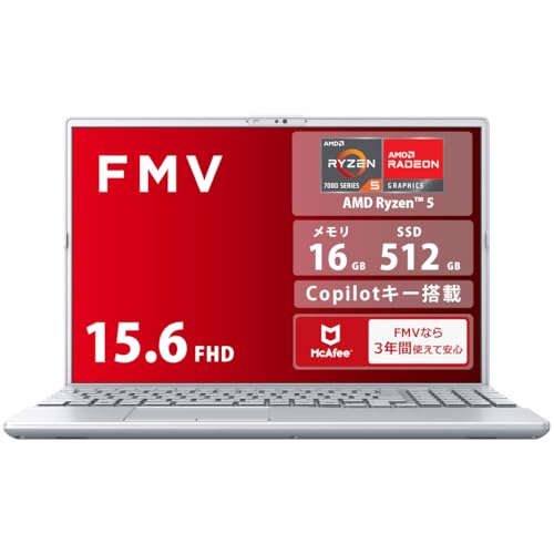 FMV 富士通 ノートパソコン Note A WA1-K3 (Copilotキー搭載/Win 11/15.6型/AMD Ryzen 5/16GB/SSD 512GB/スーパーマルチドライブ/Officeなし) FMVWK3A55N_AZ 画像1