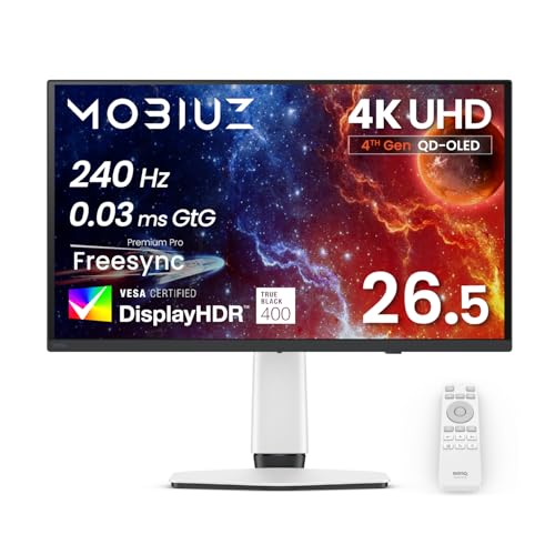 ベンキュージャパン BenQ MOBIUZ EX271UZ ゲーミングモニター 【VGP2026 ゲーミング大賞/金賞】 26.5インチ/4K UHD/有機EL/第4世代QD-OLED/0.03ms/240Hz/HDR True Black 400/ DCI-P3 99%/FreeSync Premium Pro/eARC/HDMI 2.1×2/DP1.4/USB Type-C 90W給電/KVM 画像1