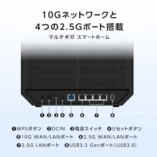 【Amazon.co.jp限定】ASUS wifi7 ルーター RT-BE92U(A)/E 無線LAN 10GBポート 10gbps 10ギガ対応 / OCNバーチャルコネクト/トライバンド 10G光クロス 月額無料ネットワークセキュリティ 「AiProtection」 & 「ペアレンタルコ ントロール」機能 メッシュWi-Fi 「AiMesh」 3年保証 中間 画像
