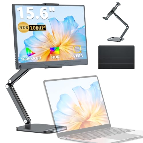 モバイルモニター 15.6インチ UPERFECT モバイルディスプレイ 卓上スタンド付き 1920*1080 100%広色域 HDR ゲーミングモニター ポータブルモニター IPS液晶パネル ブルーカット 薄型 軽量持ち運び ペンホールスタンド VESA 保護カバー USBType-C 標準HDMI スピーカー内蔵 Switch/PS3/PS4/PS5/Xbox/PC/スマホ/Macなど対応 1枚目 画像