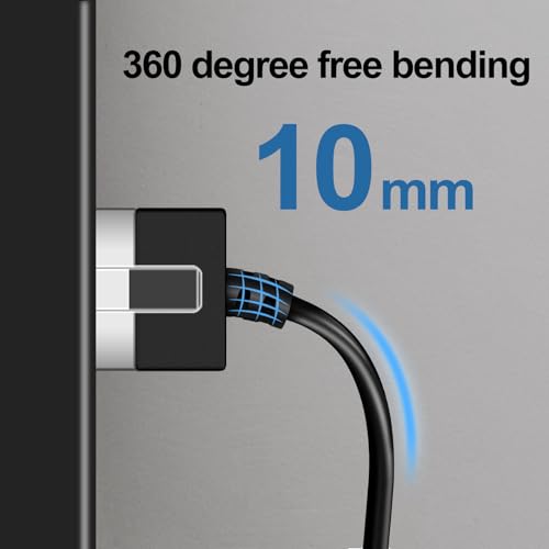 Dutevolns 細い 柔らかい Cat6A イーサネットケーブル 90°右に傾斜している5m、超薄型 Cat6 Rj45 LAN ギガビット、高速10Gbps 550Mhzケーブル、対応 PC、ルーター、PS4、PS5用(白) 最後 画像