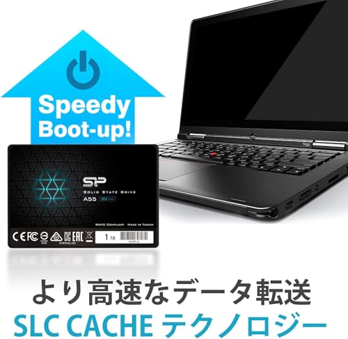 SP Silicon Power シリコンパワー SSD 512GB 3D NAND採用 SATA3 6Gb/s 2.5インチ 7mm PS4動作確認済 3年保証 A55シリーズ SP512GBSS3A55S25 中間 画像