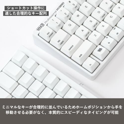 PFU キーボード HHKB Professional HYBRID Type-S 日本語配列/雪 中間 画像