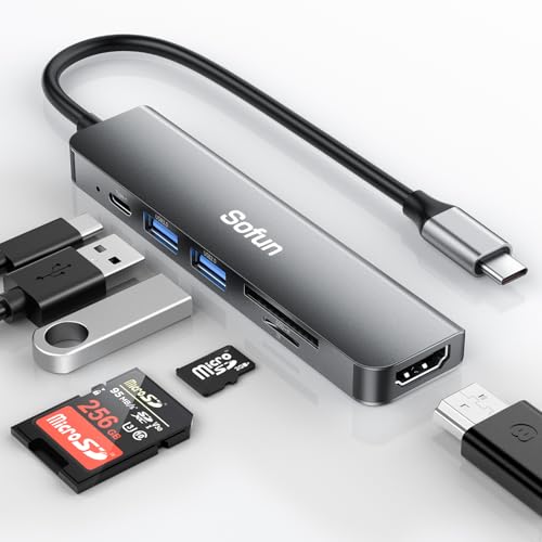 usb ハブ type-c 3.0 【6in1・5Gbps高速転送】 usbハブ HDMI 4K出力 タイプc 6ポート SD TFカード データ転送 PD 100W急速充電 usb c ハブ 軽量 コンパクト ノートPC OS Windows Linux PS4 PS5対応 テレワーク 在宅勤務 1枚目 画像