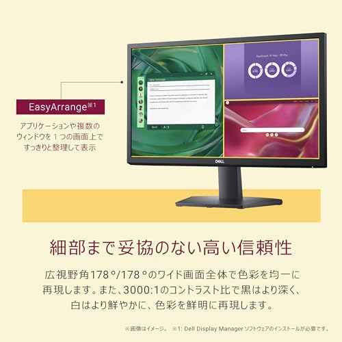 【Amazon.co.jp限定】 Dell SE2225HM-A 21.5インチ モニター(5年保証/FHD/VA,非光沢/HDMI1.4x1,VGAx1/傾き調整) 中間 画像