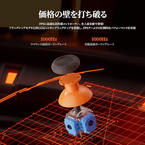 BIGBIG WON PC コントローラー LCDディスプレイ付き 1000Hzポーリングレート トリガー入力切替可能 PC/Switch/Android/iOS対応 2つ背面ボタン TURBO連射/HD振動機能付 mojhon aether ゲームパッド 有線/Bluetooth接続/2.4G無線接続可能 中間 画像