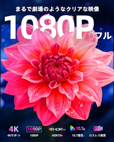 WISHOLY プロジェクター 家庭用【2025新登場!Android TV搭載・180°回転】プロジェクター天井投影 18000LM 1080P Wi-Fi 電動フォーカス 自動台形補正 ホームプロジェクター Bluetooth5.4 スタンド一体型 HiFiスピーカー内蔵 50%ズーム機能 操作簡単 ノートパソコン/スマホ/TVボックス/USB/PSゲーム機/DVDプレーヤーなど対応 中間 画像