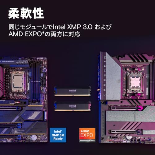 Crucial(クルーシャル) PRO (マイクロン製) デスクトップ用メモリ 16GB×2枚 DDR5-6400 オーバークロック CP2K16G64C38U5B 【国内正規代理店品】 中間 画像